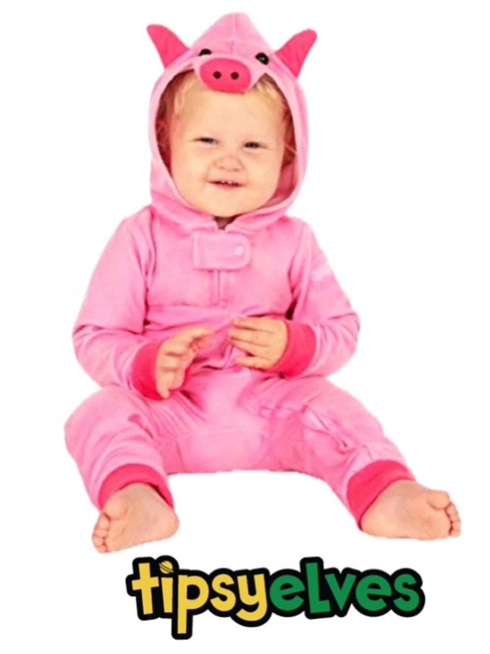 TIPSY ELVES Cute Pink Baby Pig Playsuit with Hood Toddlers Dress Up Outfit